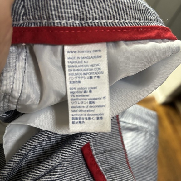 Tommy Hilfiger Womens Stretch‎ Slim Crop Pants Navy Striped Size 20W Nautical - Picture 5 of 7